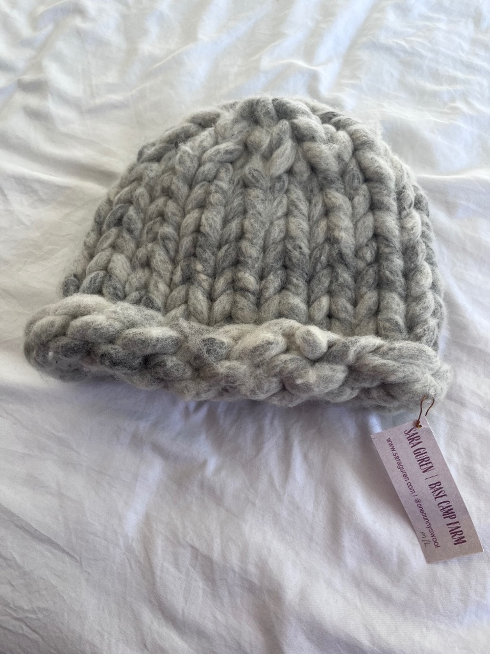 Handmade Wool Hat - Grey Tones M